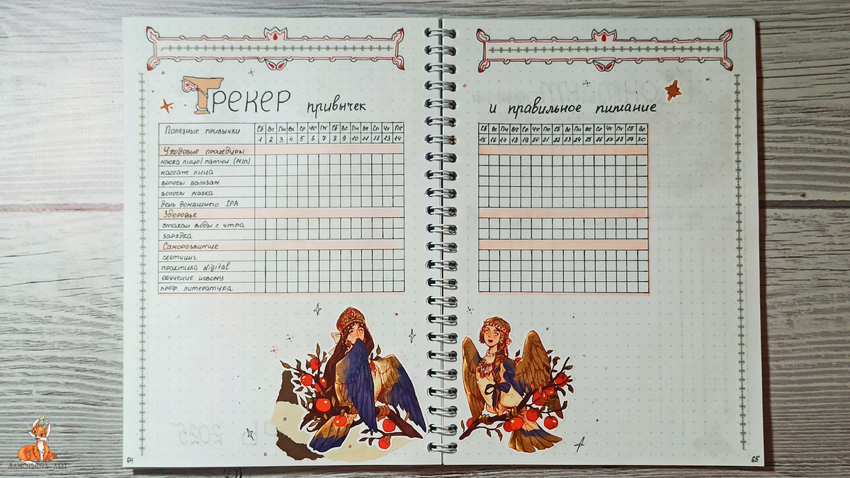 Разворот: "Трекер привычек и правильное питание"