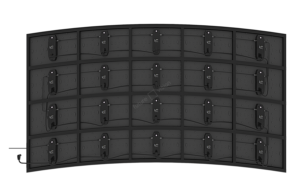 Светодиодный экран, собранный из гибких модулей, вид сзади