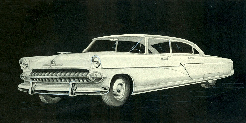 Один из эскизных вариантов по проекту автомобиля ЗИМ-2