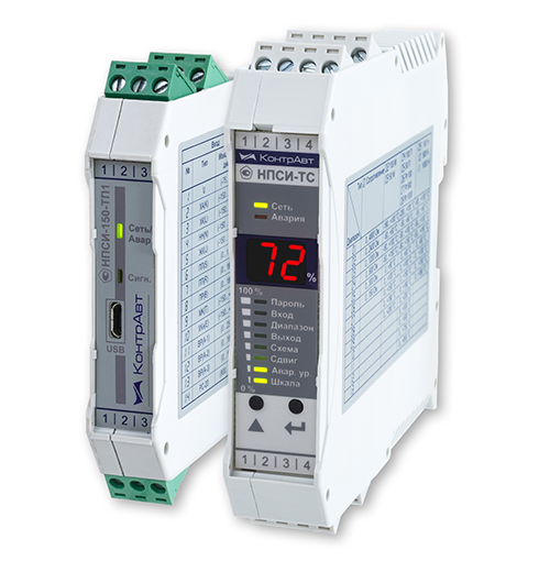 Рис. 2 – Нормирующие преобразователи НПСИ для монтажа на DIN-рейку.