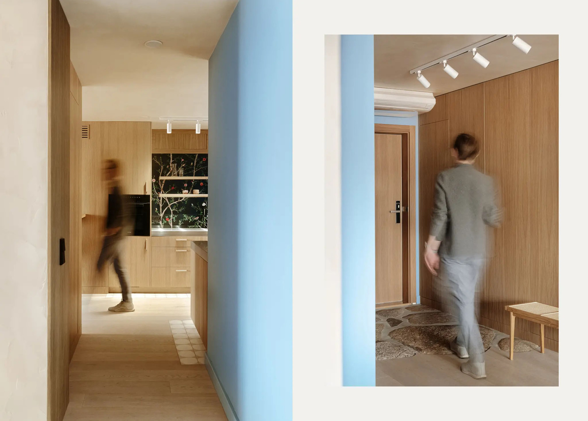 Керамогранит Lars с цветочным узором на черном фоне в интерьере кухни