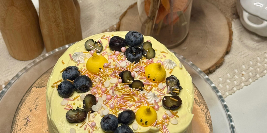 Лимонный кето тортик с ежевикой за 30 минут