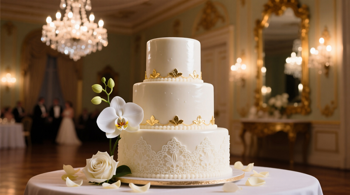 Свадебный торт с кремом из белого шоколада
