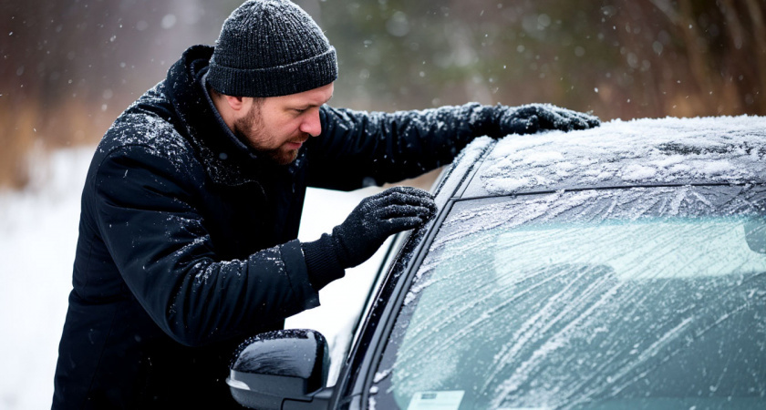    Убрал лед с лобового стекла за 10 секунд без скребка - зимняя хитрость ушлых водителей