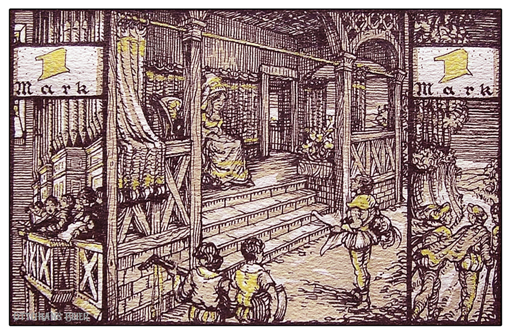 Виттенберг. 1 марка (реверс): молодые годы Мартина Лютера