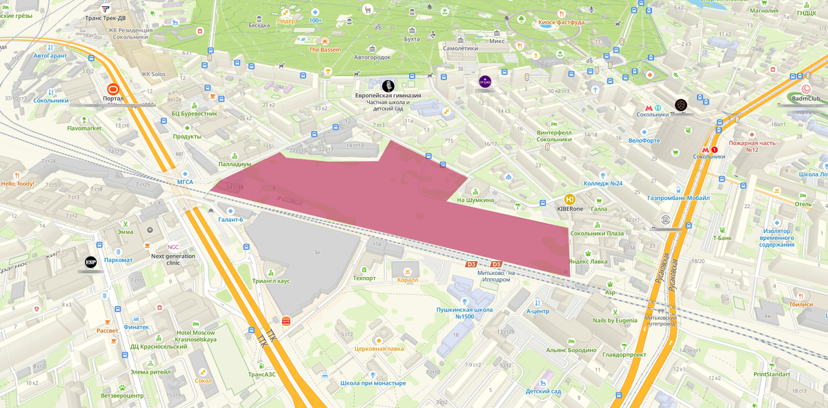 Пятно застройки ЖК Код Сокольники