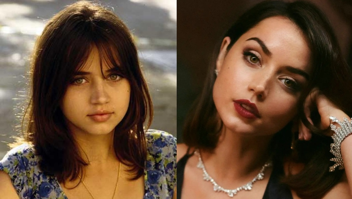 Ана де Армас в 2006 и 2021 годах. Источники фото: кадр из фильма «Роза Франции» и кадр из фильма «Не время умирать»
