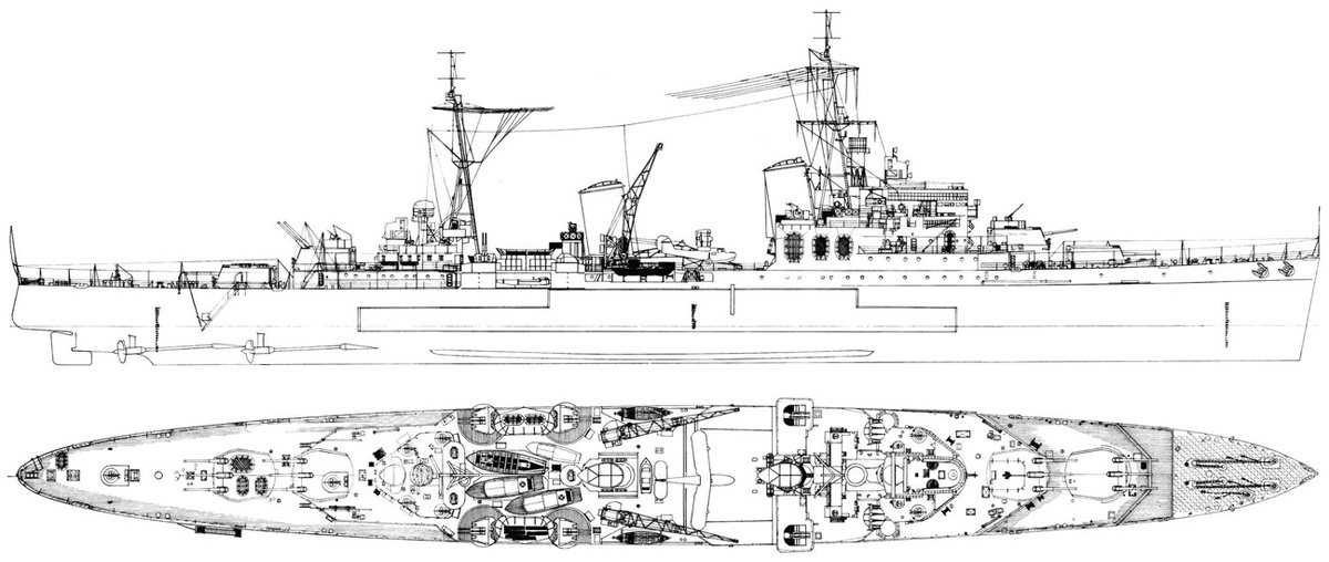 Эскиз крейсера "Southampton"