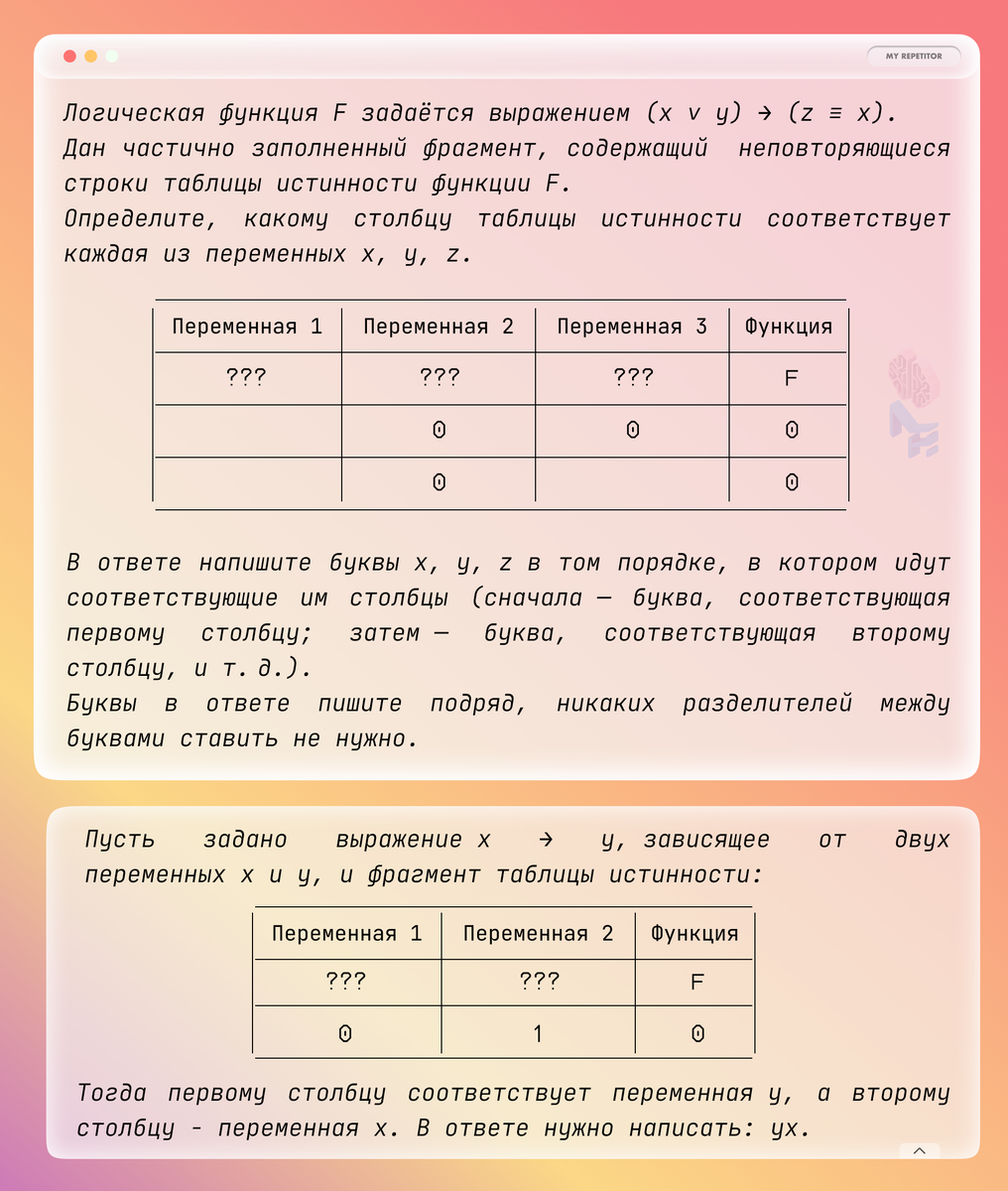 Условие задачи.