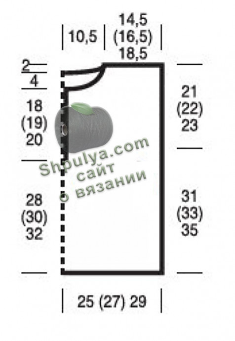 Выкройка вязаного ажурного топа