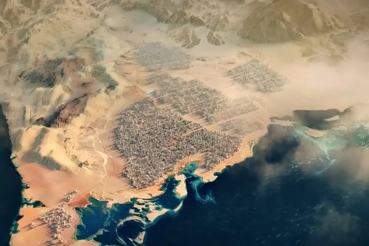    3D-модель умного города The Line. © YouTube/NEOMChannel