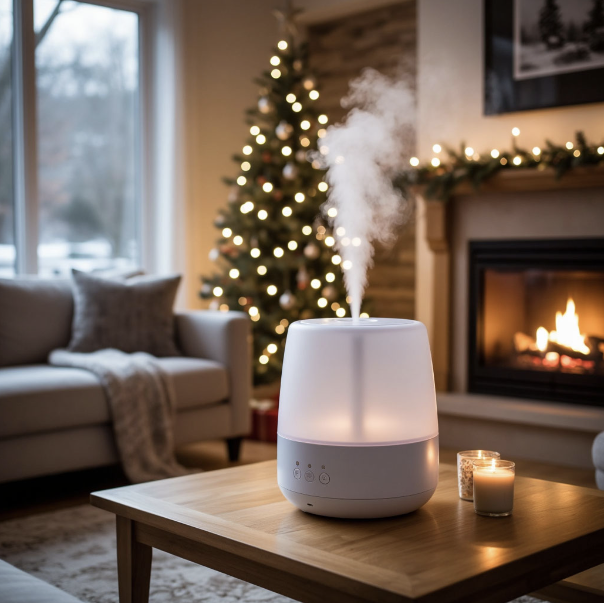 Увлажнитель воздуха в зимнее время года при включенных отоплении, печке, камине