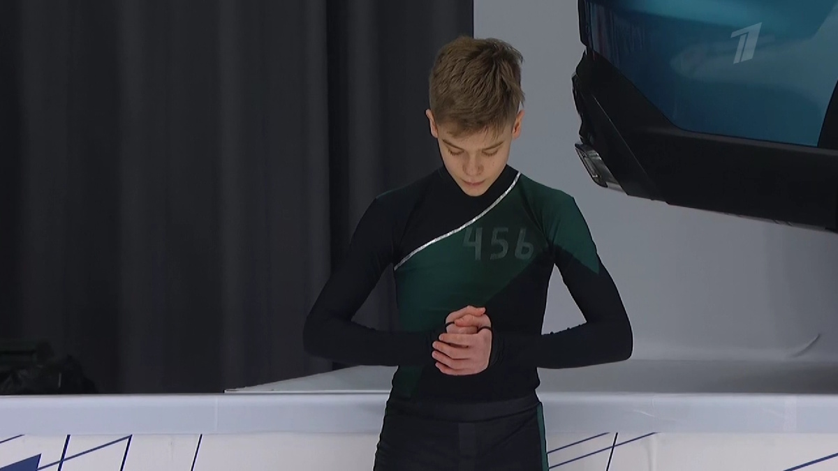    Фигурист Лев Лазарев. Фото: стоп-кадр прямого эфира "Первого канала"