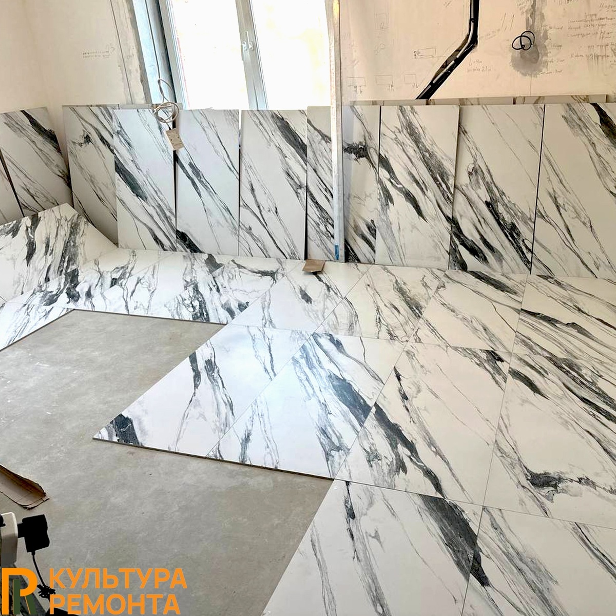 Калибровка крупноформатной плитки на объекте. Культура ремонта, Нижний Новгород