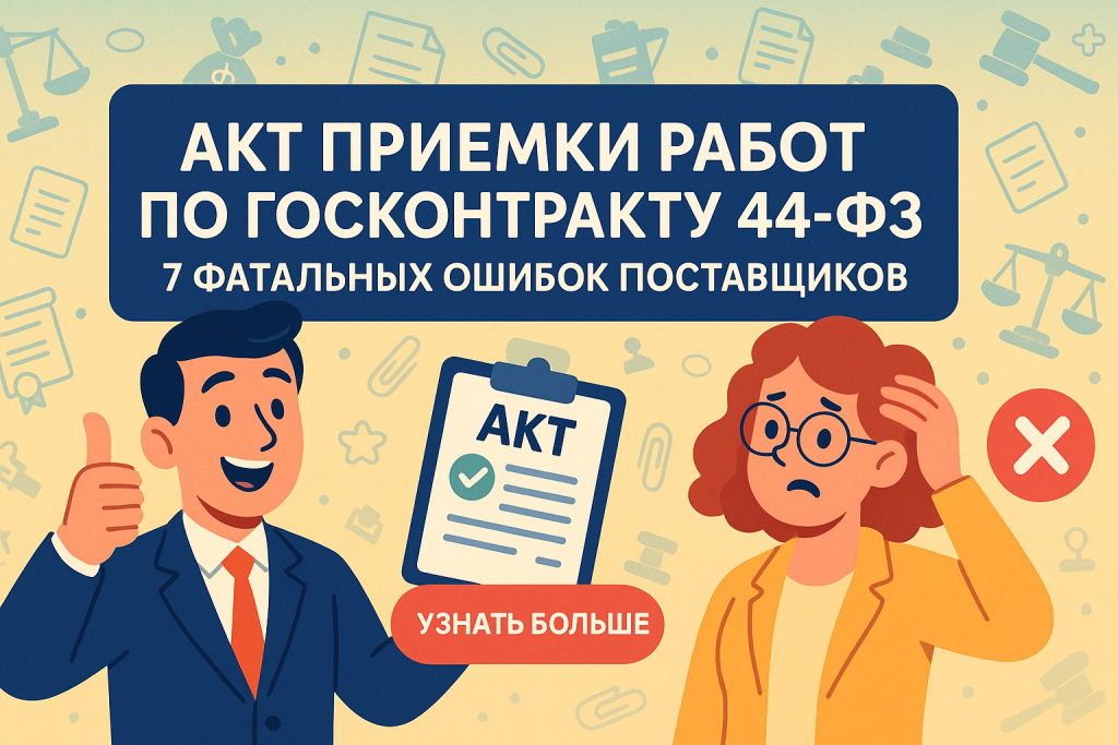    Акт приемки работ по госконтракту 44-ФЗ: 7 фатальных ошибок поставщиков
