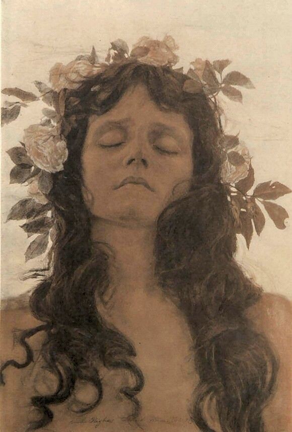 Корнелия Пачка-Вагнер, "Этюд головы. Из журнала "Пан", 1896