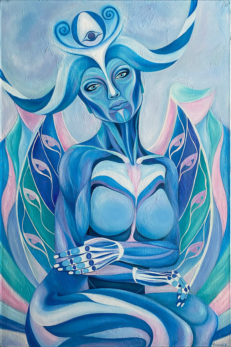 ПОРТРЕТ В ЛУННОМ ЭФИРЕ — ОВЕН | серия Астрологической живописи «ЖИВЫЕ СНОВИДЕНИЯ»