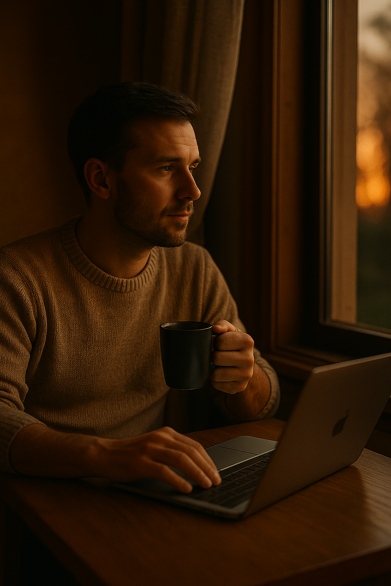 «История человека, который перестал гнаться за деньгами и впервые почувствовал богатство внутри. О свободе, достаточности и настоящем смысле денег — без пафоса и с личными откровениями.»