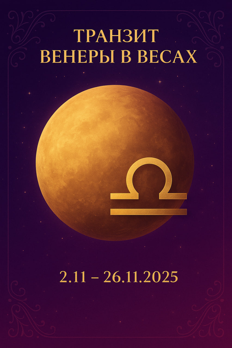 Транзит Венеры в Весах - гармония, баланс, дипломатия и любовь во всех её проявлениях (2–26 ноября 2025)