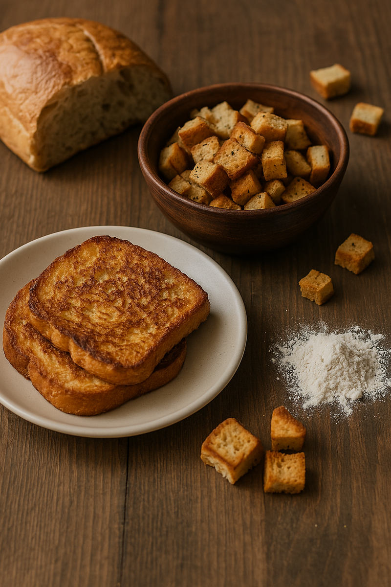 «Пять оригинальных способов спасти черствый хлеб — от гренок до итальянского салата. Простые идеи, которые помогут не выбрасывать еду и сделать её вкуснее.»