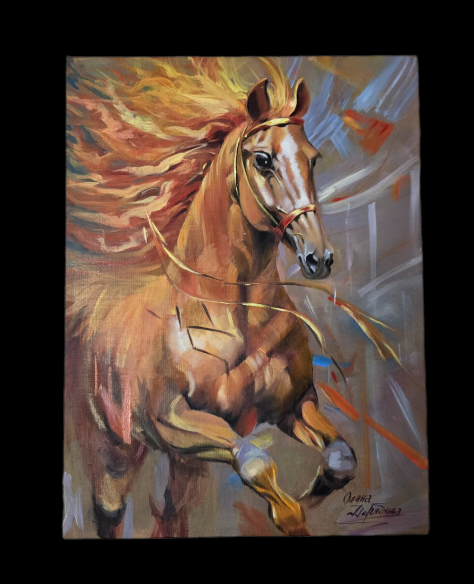 Холст, масло, "Приручи удачу"