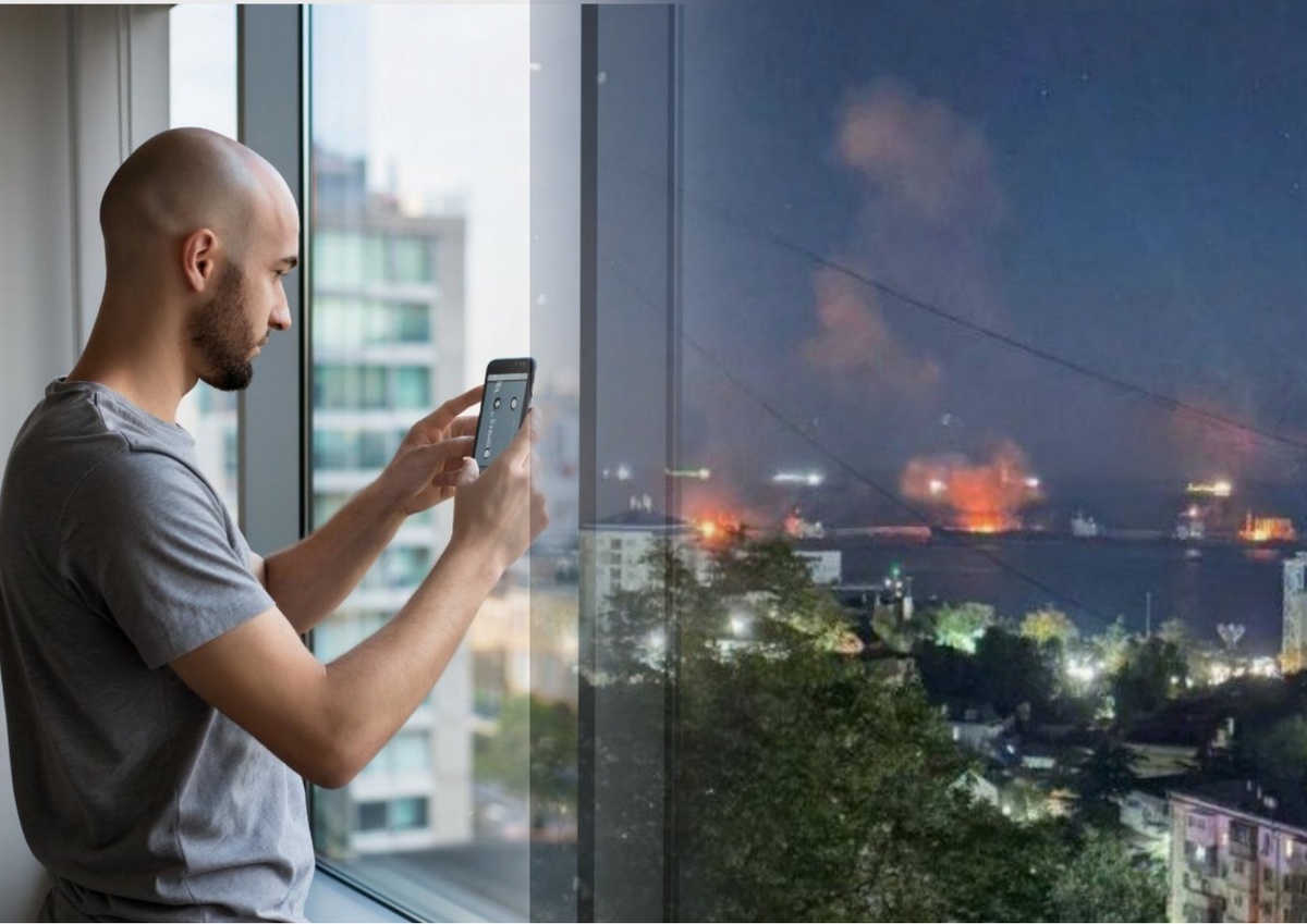 Сгенерировано ИИ, стоп-кадр видео очевидца