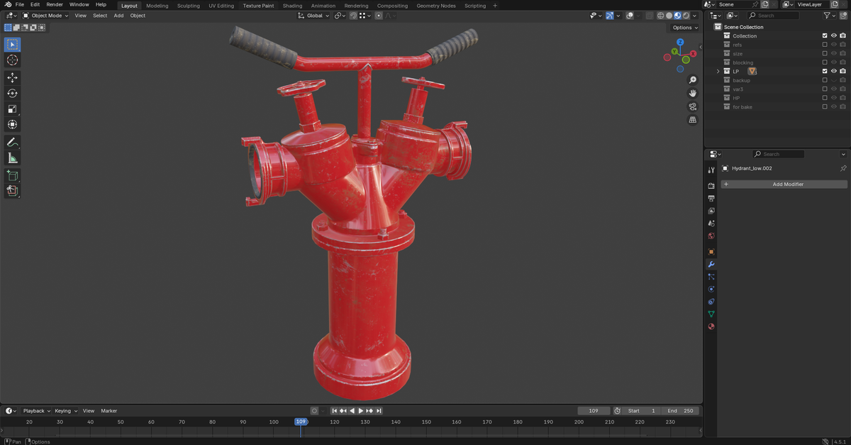 Результат после текстурирования в Substance Painter