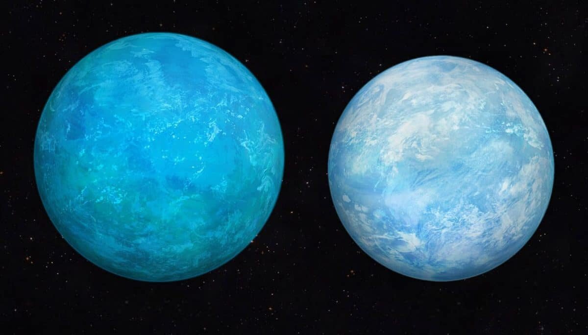    Экзопланеты TOI-270 с и TOI-270 d в представлении художника / © Martin Vargic / Halcyon Maps