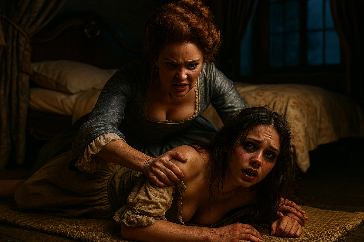 Дворовую девку будят в 4 утра у постели барыни - начало 20-часового рабочего дня, XVIII век