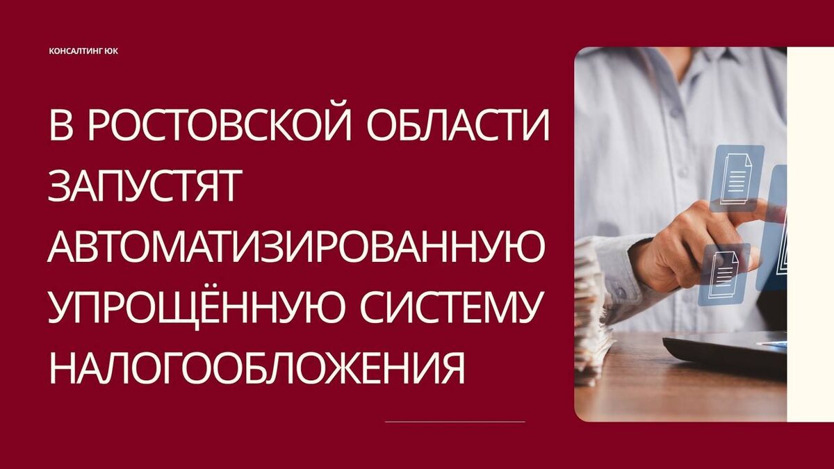 В Ростовской области запустят автоматизированную упрощённую систему налогообложения