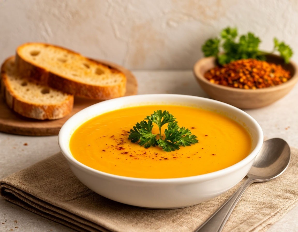 Тыквенный суп-пюре с корочкой хлеба
