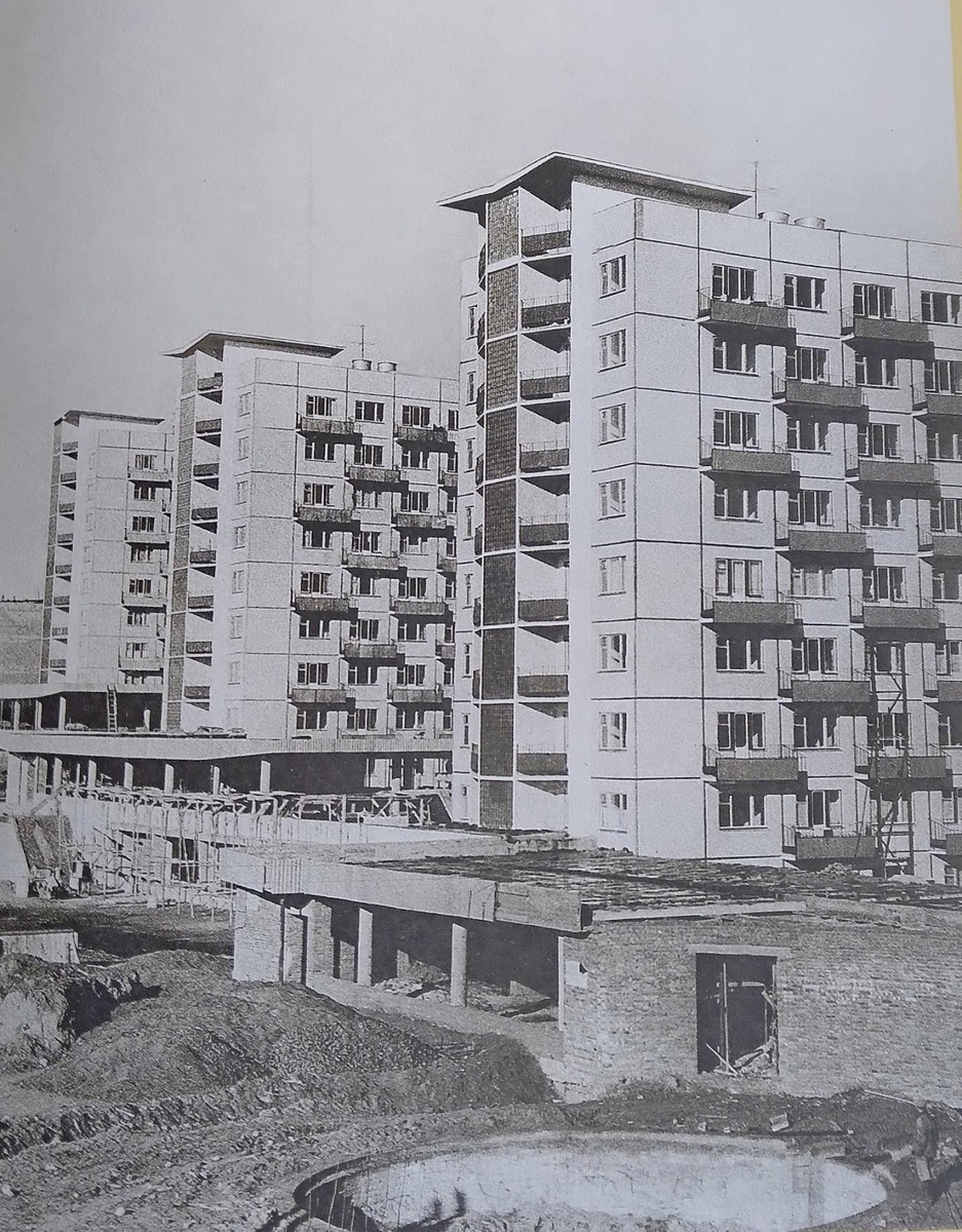 Строительство первого типового спального микрорайона Минска. Улица Толбухина, 1965 год