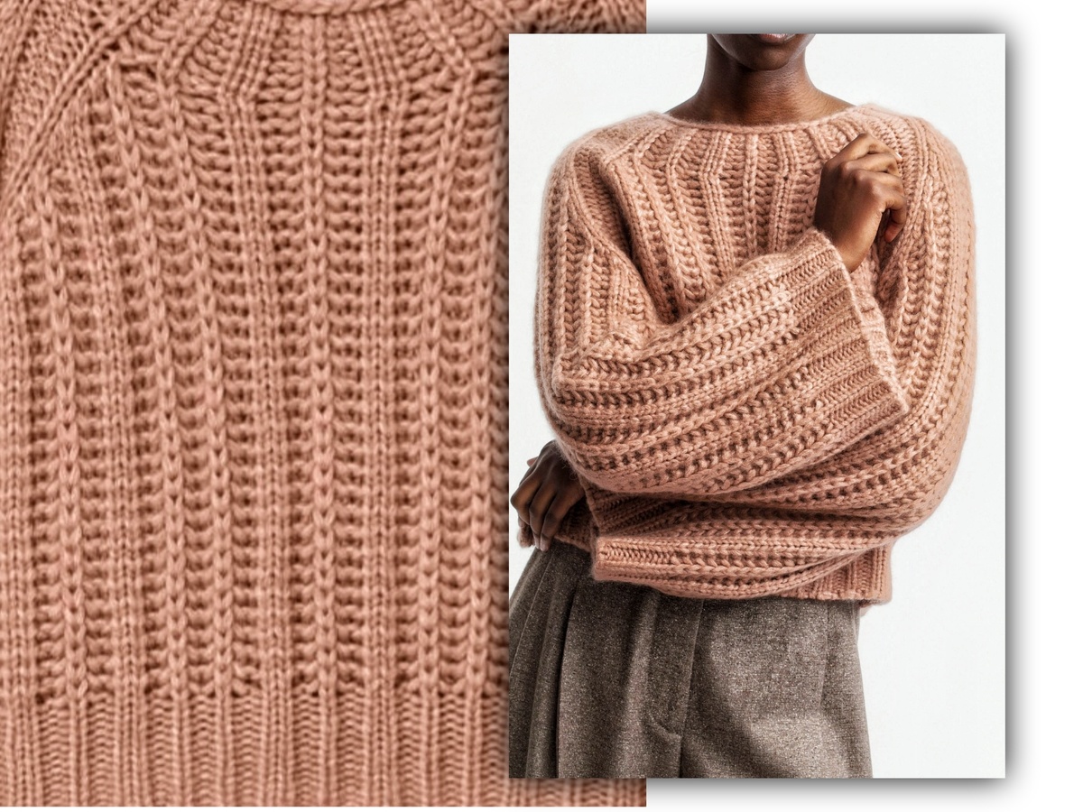 Кашемровый джемпер от Ирис фон Арним с узором из патентной резинки