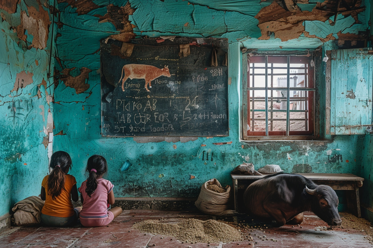 Класс между коровником и складом: так выглядела школа в 2009 году. Посещаемость — 2%