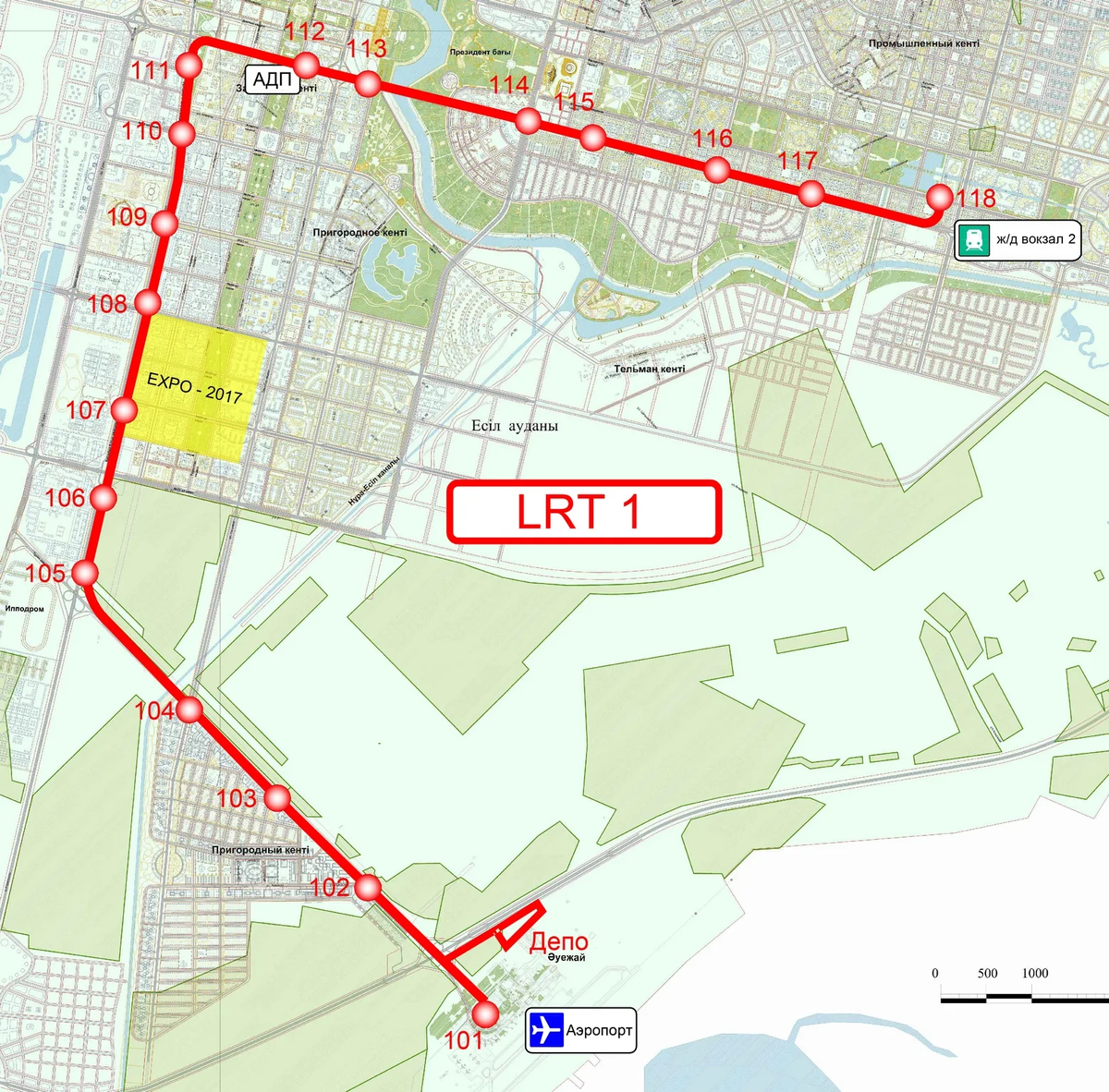 Схема метро астаны