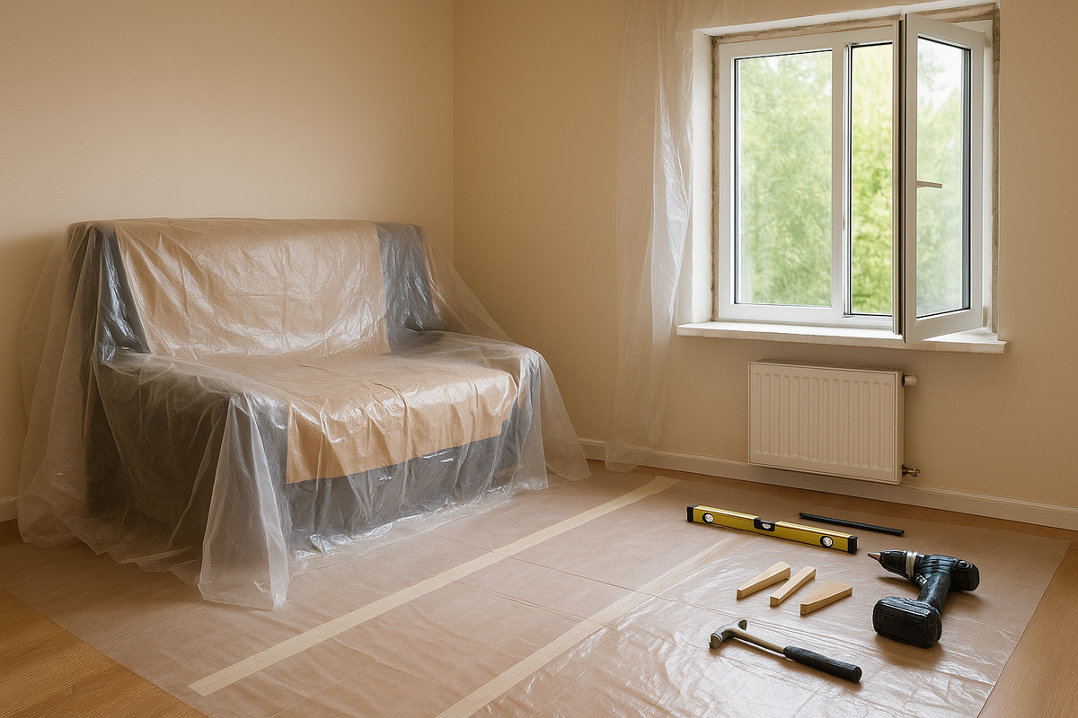 Подготовка помещения: защита комнаты и организация рабочей зоны