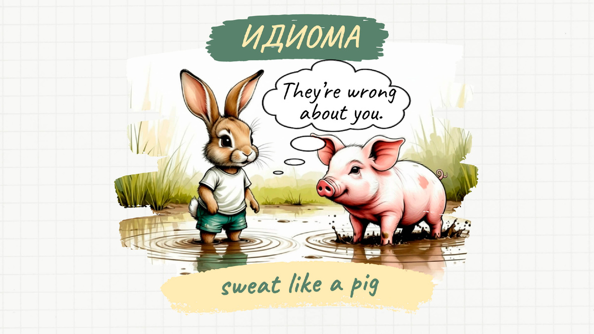 Идиома sweat like a pig