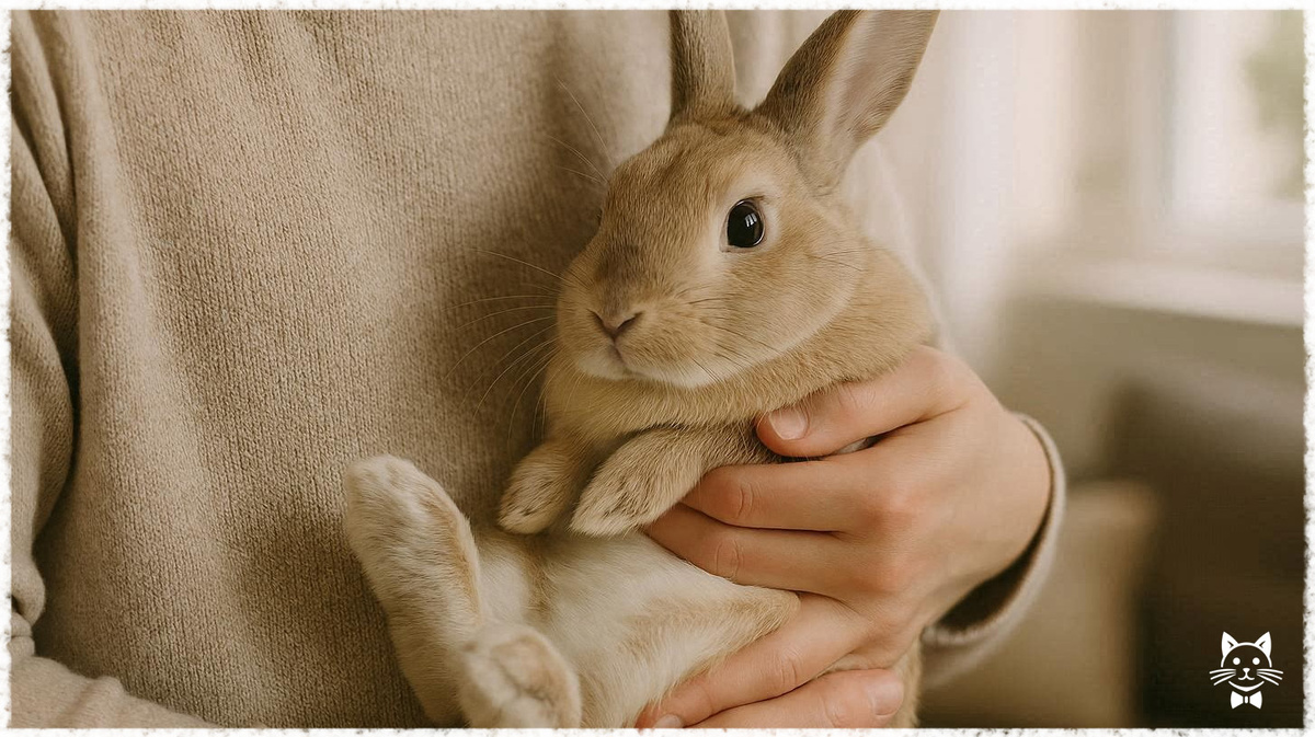 Правильно брать кролика на руки