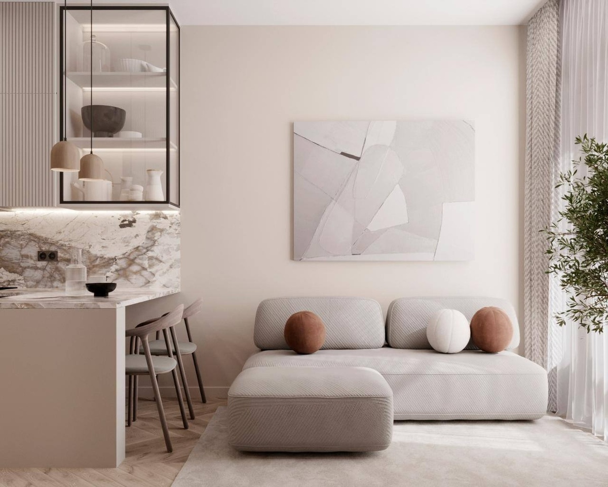 Дизайн и ремонт квартира 42 кв.м в ЖК «Скандинавия» от ГК «Поколение»