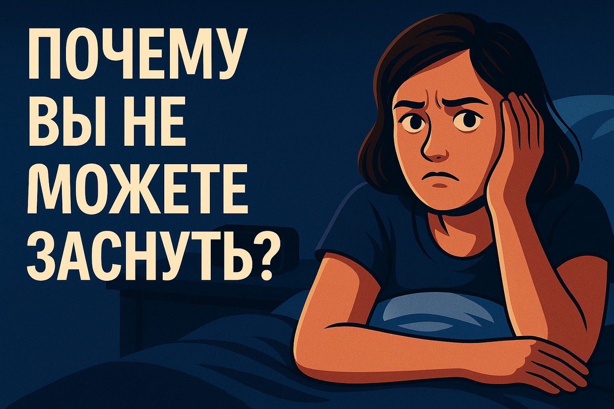 Бессонная ночь: человек лежит в кровати и не может заснуть