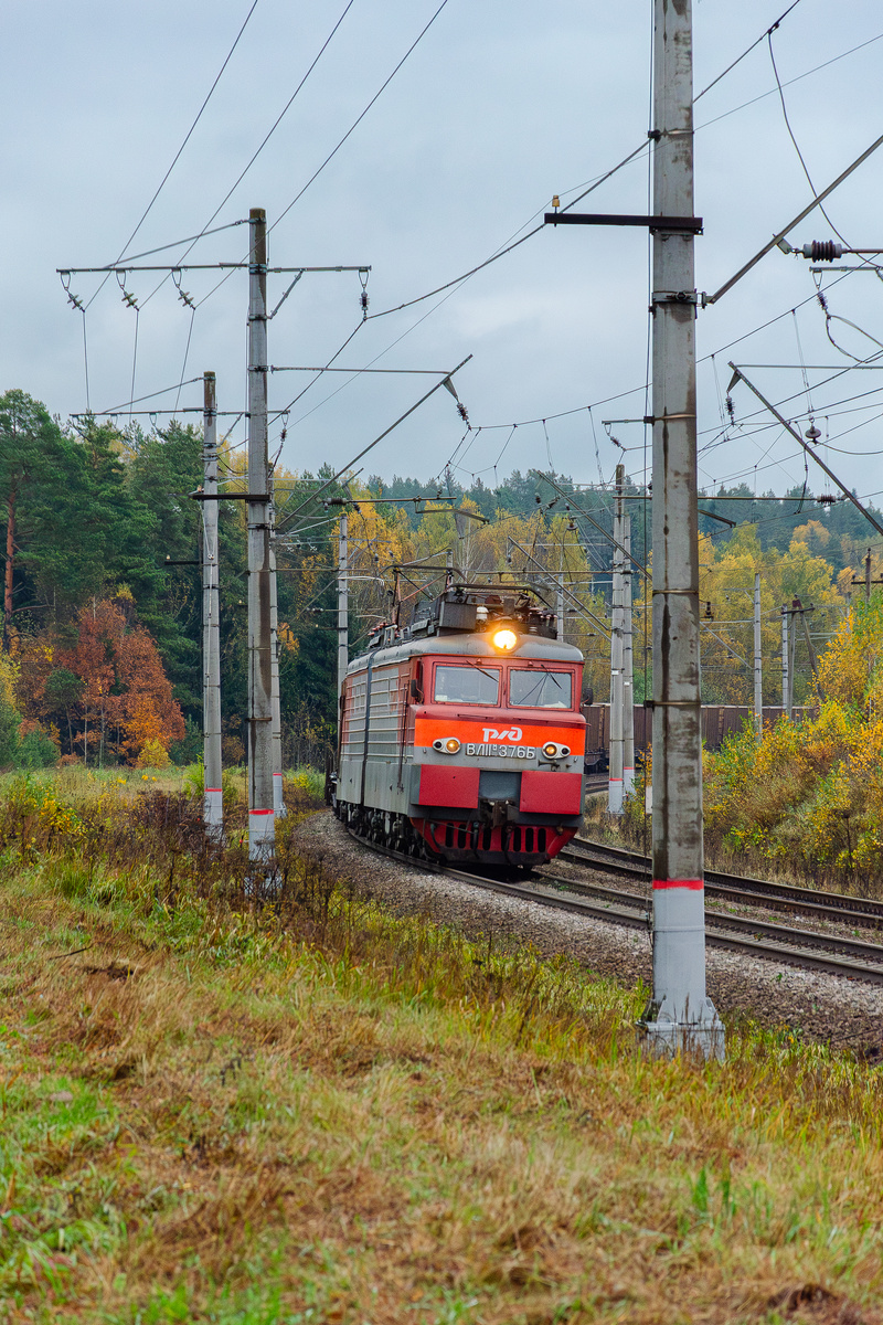 Электровоз ВЛ11М-376 с грузовым поездом на перегоне Кубинка-1 - Тучково.