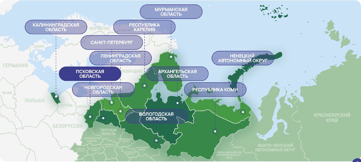 Карта регионов Серебряного ожерелья