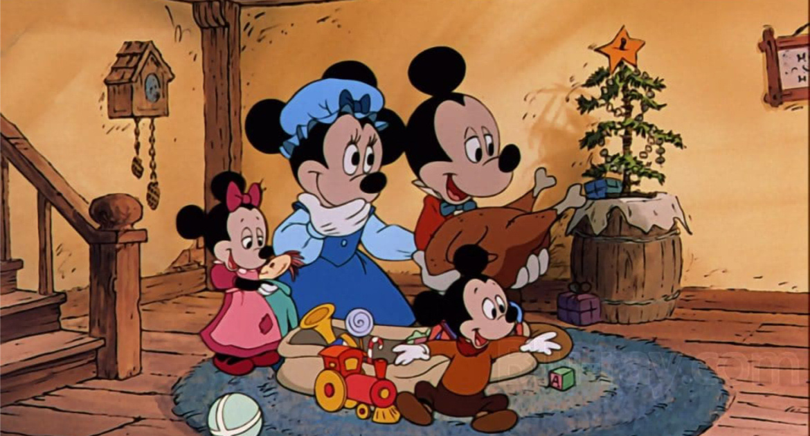 Кадр из мультфильма «Рождественская история Микки» 