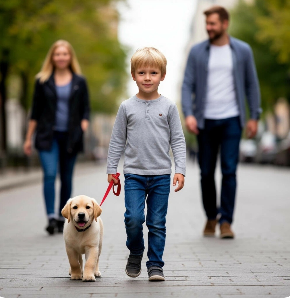 Саша со своим маленьким другом
