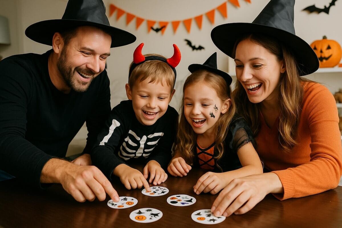Вся семья играет в Дубль на Хэллоуин