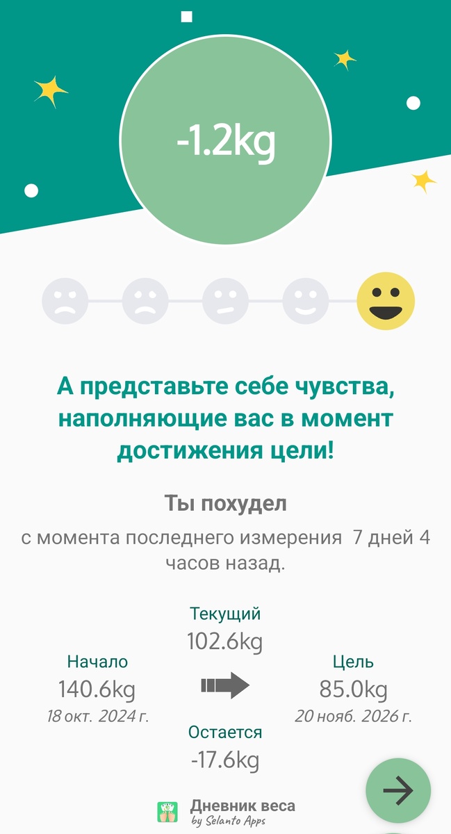 Приложение "Дневник веса"