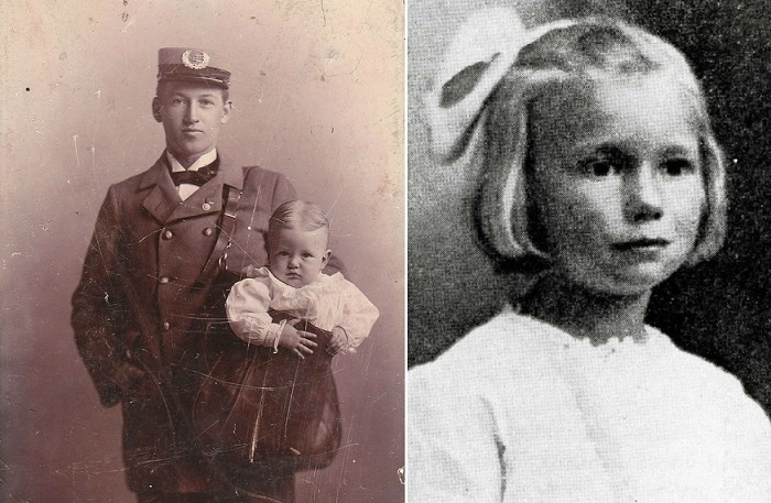 На фото справа - та самая юная леди