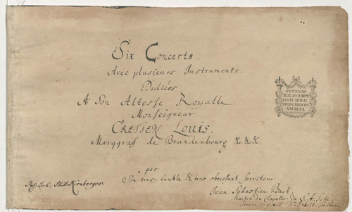 Автограф Бранденбургских концертов И.-С. Баха.