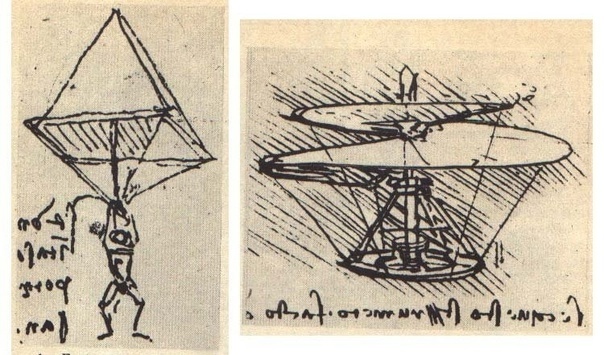 Леонардо да Винчи, эскиз «воздушного винта»