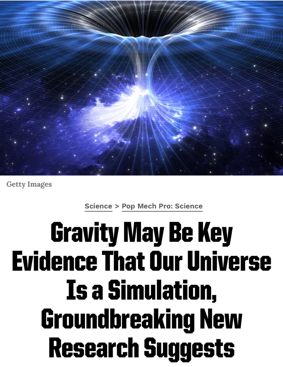 Гравитация может быть ключевым доказательством того, что наша Вселенная — это симуляция, предполагает новое новаторское исследование